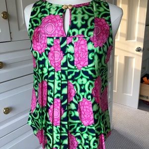 Lilly Pulitzer Sleeveless Navy Print Blouse